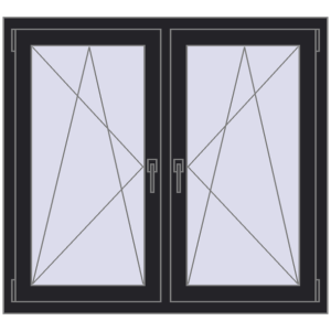 Zamów teraz Okna skrzydłowe 1230x1070 mm REHAU ENERGY-SAVING SYNEGO MD BLACK_ULTI-MATT dwustronny