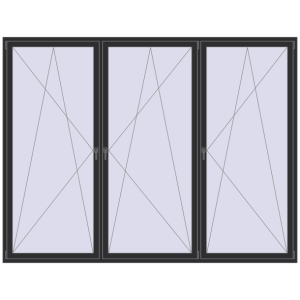 Buy Tilt-and-Turn 3000x2300 mm REHAU OPTIMUM EURO-DESIGN 70 ANTHRACITE_GREY_GLATT two-sided