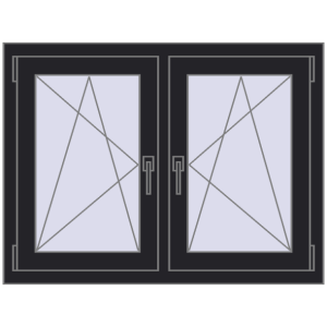 Zamów teraz Okna skrzydłowe 1005x755 mm REHAU ENERGY-SAVING SYNEGO MD BLACK_ULTI-MATT dwustronny