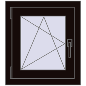 Okno plastikowe 500x560 mm Jednoskrzydłowe. Widok od środka Zamów teraz Okna skrzydłowe 500x560 mm REHAU OPTIMUM EURO-DESIGN 70 BLACK_BROWN dwustronny