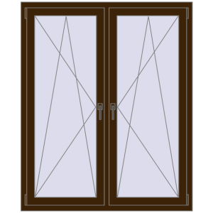 Zamów teraz Okna skrzydłowe 1320x1535 mm REHAU ENERGY-SAVING SYNEGO MD DARK_OAK dwustronny