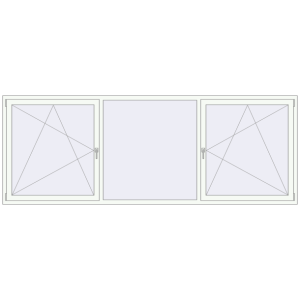 Buy Tilt-and-Turn 3250x1200 mm REHAU ENERGY-SAVING SYNEGO MD RAL 9016 Traffic white two-sided