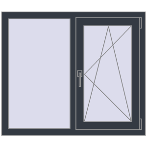 Zamów teraz Okna skrzydłowe 1050x900 mm EPSILON OPTIMA ANTHRACITE_GREY_STRUKTURAL dwustronny