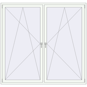 Okno plastikowe 2000x1900 mm Dwuskrzydłowe. Widok od środka Zamów teraz Okna skrzydłowe 2000x1900 mm KORSA BRILLANT DESIGN