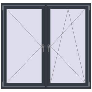Okno plastikowe 1560x1480 mm Dwuskrzydłowe. Widok od środka Zamów teraz Okna skrzydłowe 1560x1480 mm KORSA OPTIMUM REHAU EURO 70