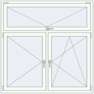 Buy Tilt-and-Turn 1500x1500 mm REHAU OPTIMUM EURO-DESIGN 70 RAL 9016 Traffic white two-sided