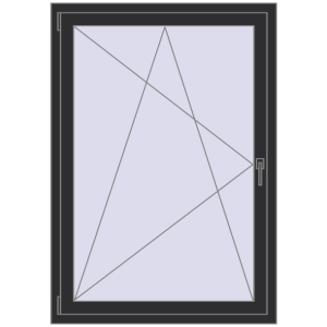 Buy Tilt-and-Turn 950x1350 mm REHAU OPTIMUM EURO-DESIGN 70 ANTHRACITE_GREY_GLATT two-sided