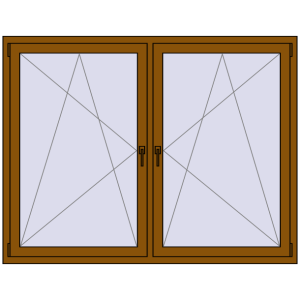 Buy Tilt-and-Turn 1755x1370 mm REHAU ENERGY-SAVING SYNEGO MD GOLDEN OAK two-sided
