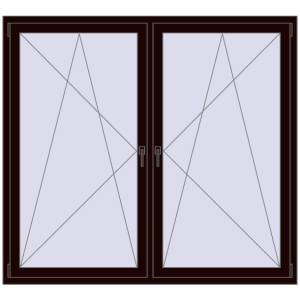 Zamów teraz Okna skrzydłowe 1800x1595 mm REHAU ENERGY-SAVING SYNEGO MD CHOCOLATE_BROWN dwustronny