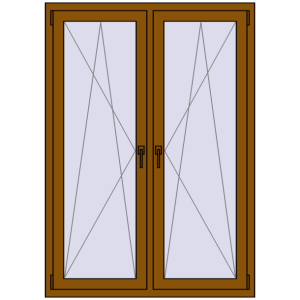 Okno plastikowe 1050x1580 mm Dwuskrzydłowe. Widok od środka Zamów teraz Okna skrzydłowe 1050x1580 mm REHAU ENERGY-SAVING SYNEGO MD GOLDEN OAK dwustronny