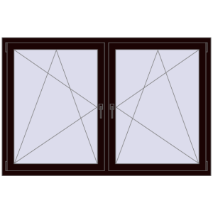 Buy Tilt-and-Turn 1770x1160 mm REHAU ENERGY-SAVING SYNEGO MD CHOCOLATE_BROWN two-sided