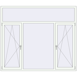 Buy Tilt-and-Turn 2100x1800 mm REHAU OPTIMUM EURO-DESIGN 70 RAL 9016 Traffic white two-sided