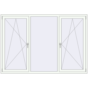 Buy Tilt-and-Turn 2200x1500 mm REHAU OPTIMUM EURO-DESIGN 70 RAL 9016 Traffic white two-sided