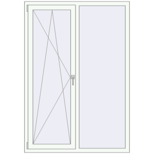 Buy Tilt-and-Turn 1250x1799 mm REHAU ENERGY-SAVING SYNEGO MD RAL 9016 Traffic white two-sided