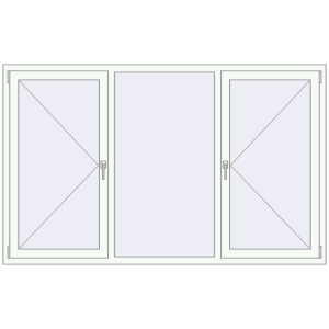 Buy Tilt-and-Turn 2100x1300 mm REHAU OPTIMUM EURO-DESIGN 70 RAL 9016 Traffic white two-sided