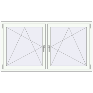 Buy Tilt-and-Turn 1670x890 mm REHAU OPTIMUM EURO-DESIGN 70 RAL 9016 Traffic white two-sided