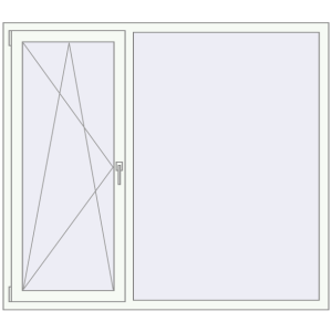 Buy Tilt-and-Turn 1700x1500 mm REHAU ENERGY-SAVING SYNEGO MD RAL 9016 Traffic white two-sided