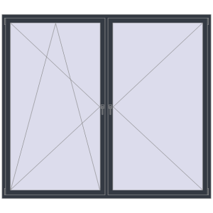 Buy Tilt-and-Turn 2500x2200 mm REHAU ENERGY-SAVING SYNEGO MD ANTHRACITE_GREY_STRUKTURAL two-sided