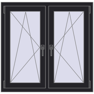 Zamów teraz Okna skrzydłowe 1020x1010 mm REHAU ENERGY-SAVING SYNEGO MD BLACK_ULTI-MATT dwustronny