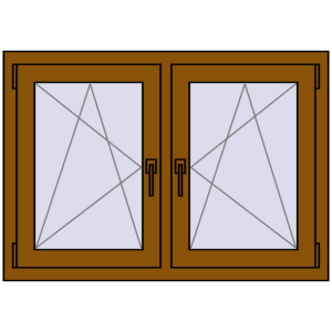 Okno plastikowe 1065x725 mm Dwuskrzydłowe. Widok od środka Zamów teraz Okna skrzydłowe 1065x725 mm REHAU ENERGY-SAVING SYNEGO MD GOLDEN OAK dwustronny