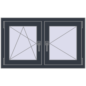 Buy Tilt-and-Turn 1000x600 mm REHAU OPTIMUM EURO-DESIGN 70 ANTHRACITE_GREY_STRUKTURAL two-sided