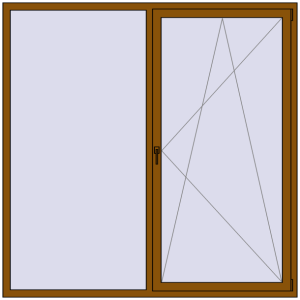 Buy Tilt-and-Turn 2000x2000 mm REHAU OPTIMUM EURO-DESIGN 70 GOLDEN OAK two-sided
