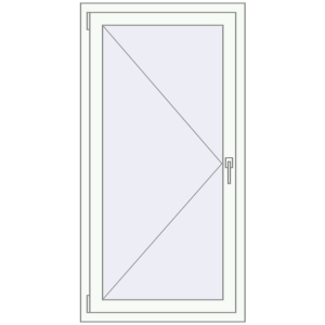 Buy Tilt-and-Turn 800x1500 mm REHAU OPTIMUM EURO-DESIGN 70 RAL 9016 Traffic white two-sided