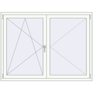 Buy Tilt-and-Turn 1600x1200 mm REHAU OPTIMUM EURO-DESIGN 70 RAL 9016 Traffic white two-sided