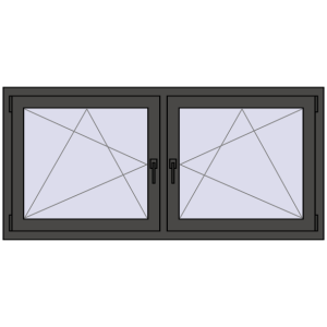 Zamów teraz Okna skrzydłowe 1605x740 mm REHAU ENERGY-SAVING SYNEGO MD BASALT_GREY dwustronny