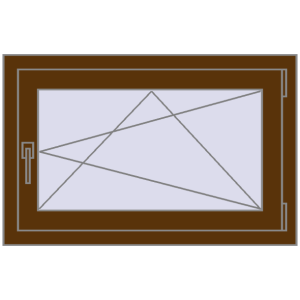 Buy Tilt-and-Turn 850x550 mm REHAU OPTIMUM EURO-DESIGN 70 WALNUT two-sided