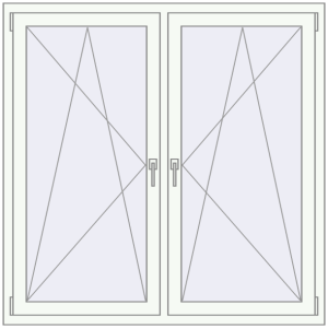 Buy Tilt-and-Turn 1400x1400 mm REHAU ENERGY-SAVING SYNEGO MD RAL 9016 Traffic white two-sided