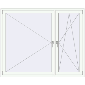 Buy Tilt-and-Turn 1710x1410 mm REHAU ENERGY-SAVING SYNEGO MD GOLDEN OAK external