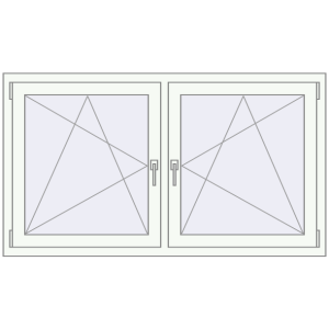 Buy Tilt-and-Turn 1500x850 mm REHAU OPTIMUM EURO-DESIGN 70 RAL 9016 Traffic white two-sided