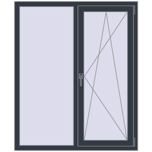 Buy Tilt-and-Turn 1200x1450 mm REHAU OPTIMUM EURO-DESIGN 70 ANTHRACITE_GREY_STRUKTURAL two-sided