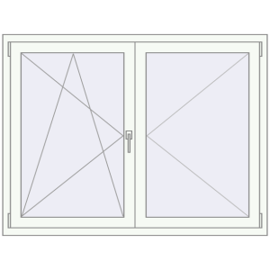 Buy Tilt-and-Turn 1450x1100 mm REHAU BRILLANT DESIGN RAL 9016 Traffic white two-sided