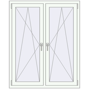 Okno plastikowe 1050x1370 mm Dwuskrzydłowe. Widok od środka Zamów teraz Okna skrzydłowe 1050x1370 mm REHAU ENERGY-SAVING SYNEGO MD BLACK_ULTI-MATT zewnętrzny