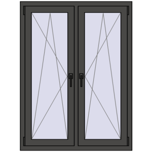 Zamów teraz Okna skrzydłowe 1020x1325 mm REHAU ENERGY-SAVING SYNEGO MD BASALT_GREY dwustronny
