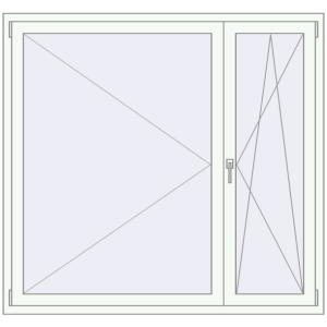 Buy Tilt-and-Turn 1600x1500 mm REHAU ENERGY-SAVING SYNEGO MD RAL 9016 Traffic white two-sided