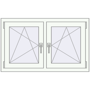 Okno plastikowe 1065x635 mm Dwuskrzydłowe. Widok od środka Zamów teraz Okna skrzydłowe 1065x635 mm REHAU ENERGY-SAVING SYNEGO MD ANTHRACITE_GREY_STRUKTURAL zewnętrzny