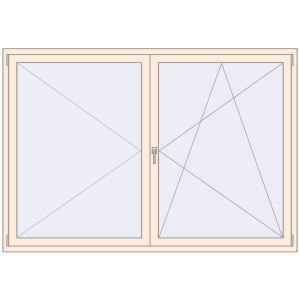 Buy Tilt-and-Turn 2100x1450 mm REHAU OPTIMUM EURO-DESIGN 70 CREAME_WHITE_50L-2 two-sided