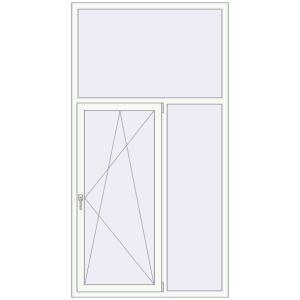 Buy Tilt-and-Turn 1240x2330 mm REHAU OPTIMUM EURO-DESIGN 70 RAL 9016 Traffic white two-sided