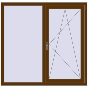 Zamów teraz Okna skrzydłowe 1350x1300 mm EPSILON OPTIMA WALNUT dwustronny