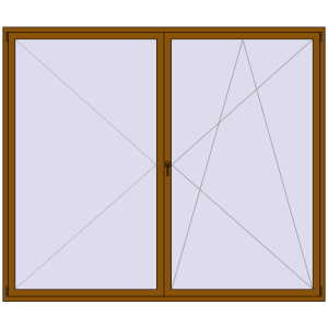 Buy Tilt-and-Turn 2700x2300 mm REHAU ENERGY-SAVING SYNEGO MD GOLDEN OAK two-sided