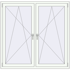 Buy Tilt-and-Turn 1465x1435 mm REHAU OPTIMUM EURO-DESIGN 70 RAL 9016 Traffic white two-sided