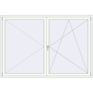 Buy Tilt-and-Turn 2200x1500 mm REHAU ENERGY-SAVING SYNEGO MD RAL 9016 Traffic white two-sided