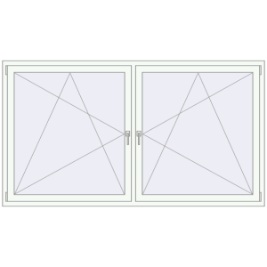 Buy Tilt-and-Turn 2250x1250 mm REHAU ENERGY-SAVING SYNEGO MD RAL 9016 Traffic white two-sided