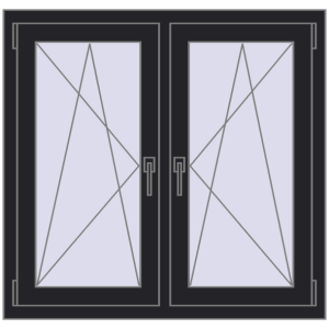 Zamów teraz Okna skrzydłowe 1020x950 mm REHAU ENERGY-SAVING SYNEGO MD BLACK_ULTI-MATT dwustronny