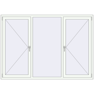 Buy Tilt-and-Turn 2080x1450 mm REHAU BRILLANT DESIGN RAL 9016 Traffic white two-sided