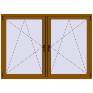 Buy Tilt-and-Turn 1750x1250 mm REHAU OPTIMUM EURO-DESIGN 70 GOLDEN OAK two-sided