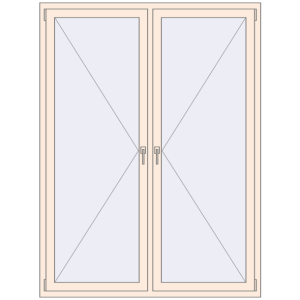 Buy Tilt-and-Turn 1500x2000 mm REHAU OPTIMUM EURO-DESIGN 70 CREAME_WHITE_50L-2 two-sided